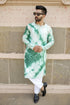 Kzari Haryali Chanderi Green Check Mirror Kurta