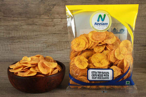 Neelam Foodland Extra Thin Banana Chips Mixed With Creamy Cheese Seasoning