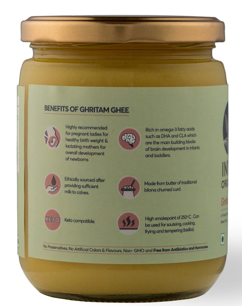Indic Organics Forest Grazing Malnad Gidda Desi Cow's A2 Ghee