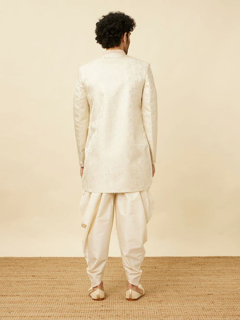 Manyavar Blush Pink Bel Buti Patterned Indo Western Set