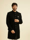 Manyavar Majestic Black Knitted Indo Western Set