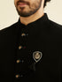 Manyavar Majestic Black Knitted Indo Western Set
