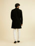 Manyavar Majestic Black Knitted Indo Western Set