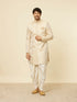 Manyavar Sand Beige Medallion Patterned Indo Western Set