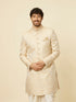 Manyavar Sand Beige Medallion Patterned Indo Western Set
