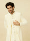 Manyavar Cream Diamond Patterned Indo Western Jacket Set