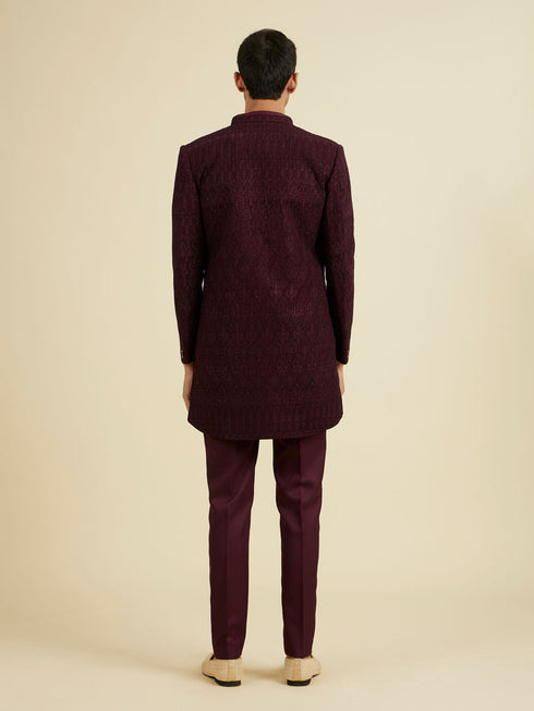 Manyavar Purple Majesty Georgette Indo Western