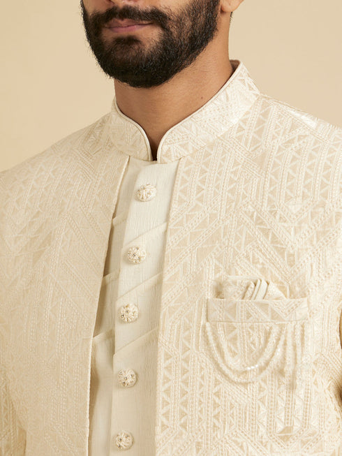 Manyavar Regal Cream Indo Western