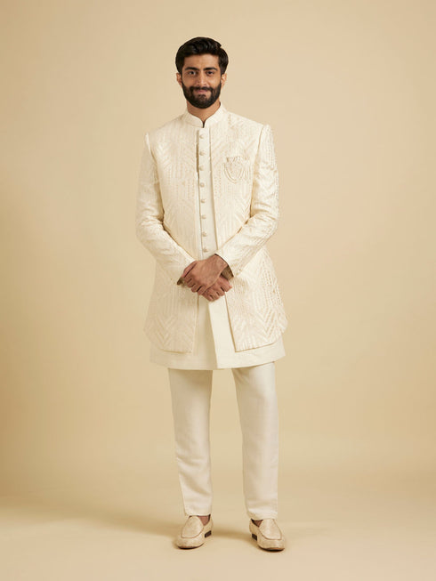 Manyavar Regal Cream Indo Western
