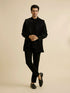 Manyavar Exquisite Black Velvet Indo Western