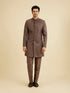 Manyavar Dark Brown Georgette Charm Indo Western