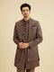 Manyavar Dark Brown Georgette Charm Indo Western