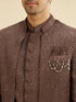 Manyavar Dark Brown Georgette Charm Indo Western