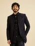Manyavar Dark Blue Elegance Indo Western