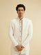 Manyavar Warm White Elegance Indo Western