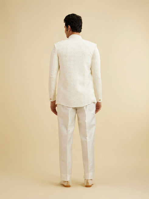 Manyavar Warm White Elegance Indo Western