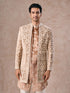Manyavar Fawn Velvet Festivity Indo Western