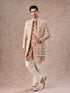 Manyavar Fawn Velvet Festivity Indo Western