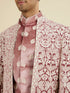Manyavar Velvet Elegance in Pink Indo Western
