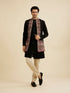 Manyavar Ebony Black Indo Western Set with Doli Barat Motifs