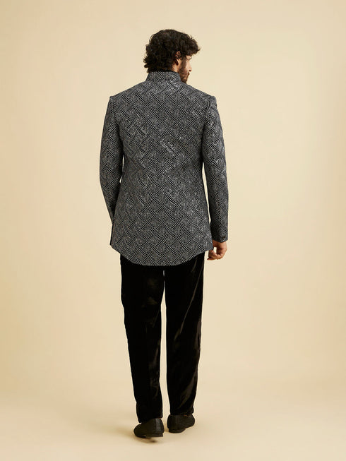 Manyavar Black Velvet Elegance Indo Western