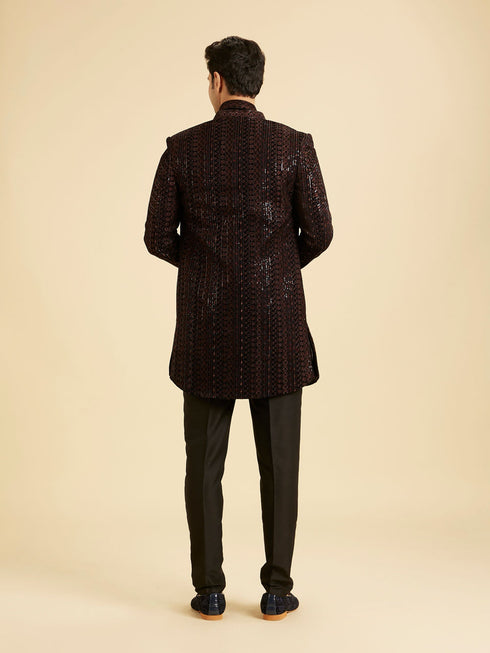 Manyavar Black Velvet Elegance Indo Western
