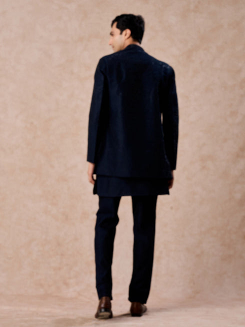 Manyavar Dark Blue Delight Indo Western