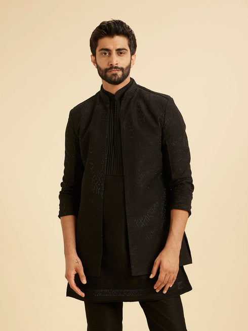 Manyavar Black Exquisiteness Indo Western