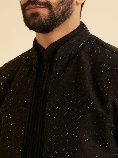 Manyavar Black Exquisiteness Indo Western