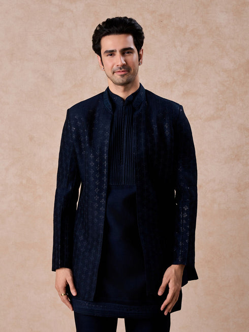 Manyavar Blue Majestic Indo Western