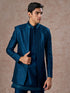 Manyavar Teal Blue Elegance Indo Western