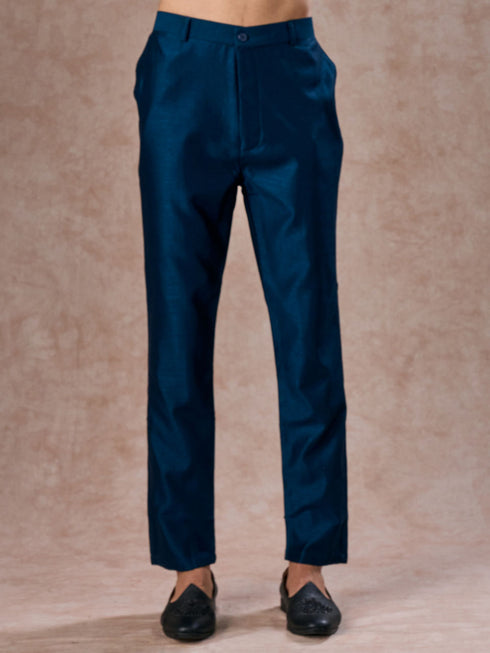 Manyavar Teal Blue Elegance Indo Western