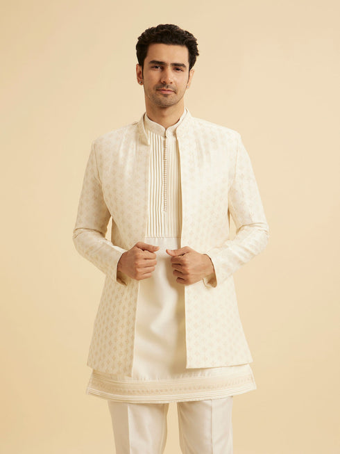 Manyavar Classic Cream Elegance Indo Western