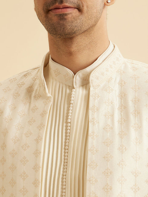 Manyavar Classic Cream Elegance Indo Western