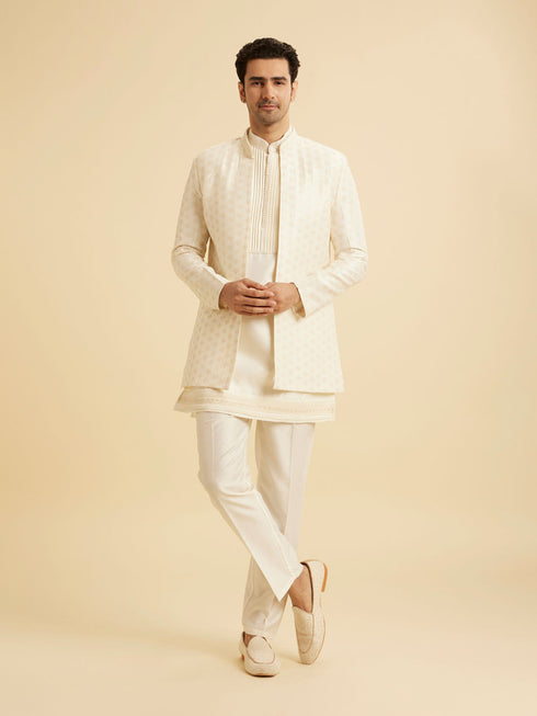 Manyavar Classic Cream Elegance Indo Western