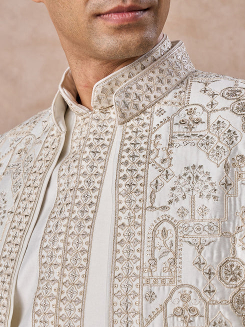 Manyavar Charming Cream Indo Western