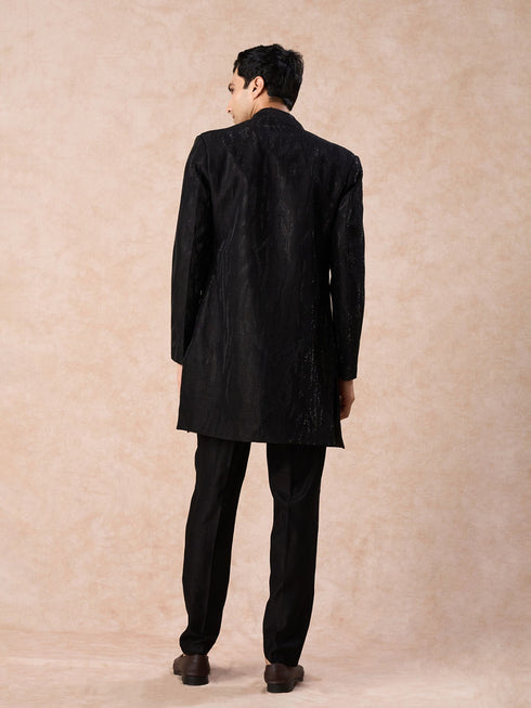 Manyavar Elegant Black Indo Western