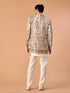 Manyavar Cream Georgette Elegance Indo Western