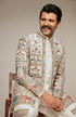 Manyavar Cream Georgette Elegance Indo Western