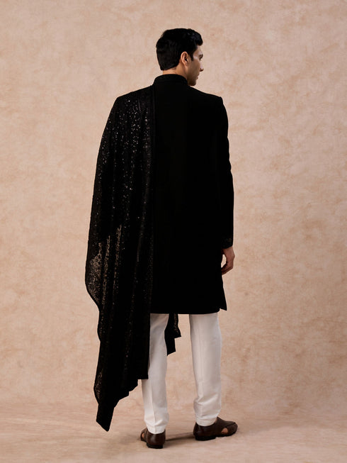 Manyavar Black Elegance Indo Western