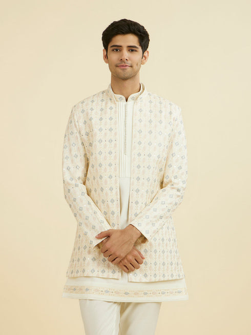 Manyavar Elegant Cream Indo Western