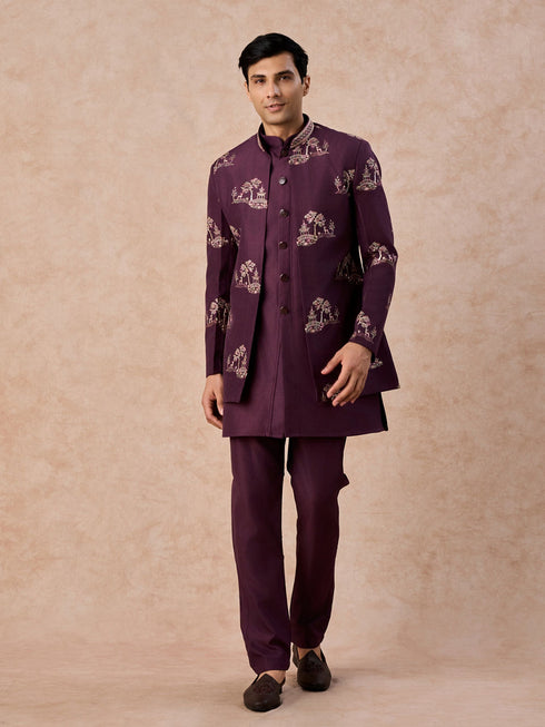 Manyavar Royal Purple Hues Indo Western