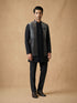 Manyavar Black Stone & Thread Work Indo Western Set