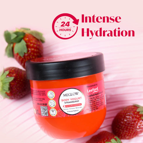 Meglow Strawberry Body Yogurt- 200 ml