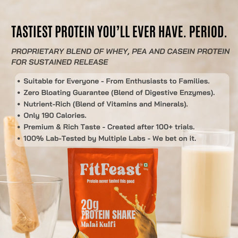 Fitfeast Protein Sachet Malai Kulfi (Pack of 2) (50g Sachet)