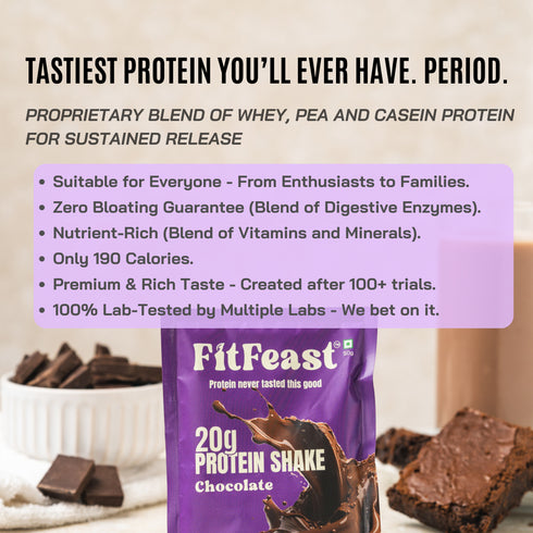 Fitfeast Protein Sachet Chocolate (Pack of 4) (Each 50g)