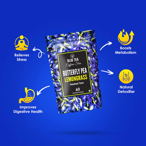 Blue Tea Butterfly Pea Lemongrass |60 Tea Bags