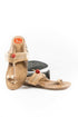 Vhaanfootwear Specially Handcrafted Moja Shape Red Gonda 4 Veni Kolhapuri Chappal For Women