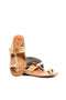 Vhaanfootwear Specially Handcrafted Ethnic Craft Moja Shape Red Gonda 4 Veni Belt Kolhapuri Chappal For Women