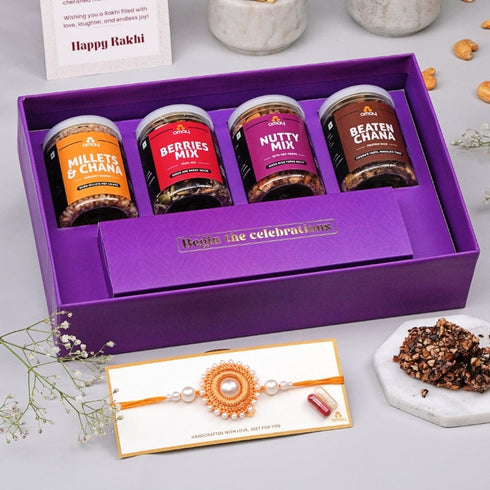 Omay Foods Healthy Indulgence Rakhi Gift Box (for Brother)